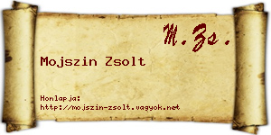Mojszin Zsolt névjegykártya